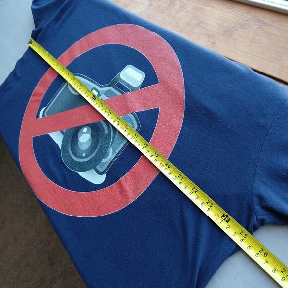No Photography Please Tee Men's 2XL dark blue 100% cotton retro camera unisex - Picture 4 of 8